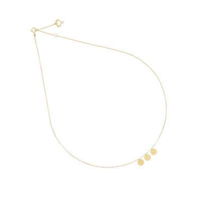 COLLAR ELENA EN ORO AMARILLO CON TRES PLACAS REDONDAS. GCELE3.
