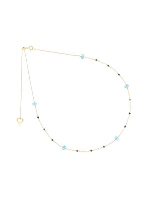 COLLAR DE ORO AMARILLO CON DIAMANTES NEGROS Y APATITOS. GHPTADNAP