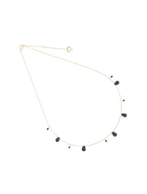 COLLAR DE ORO AMARILLO DE 18K CON ESPINELAS NEGRAS. GCDRP5SP