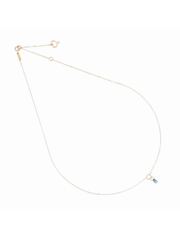 COLLAR DE ORO ROSA DE 18K CON COLGANTE GOTA DE ZAFIRO AZUL. GCDRPZA