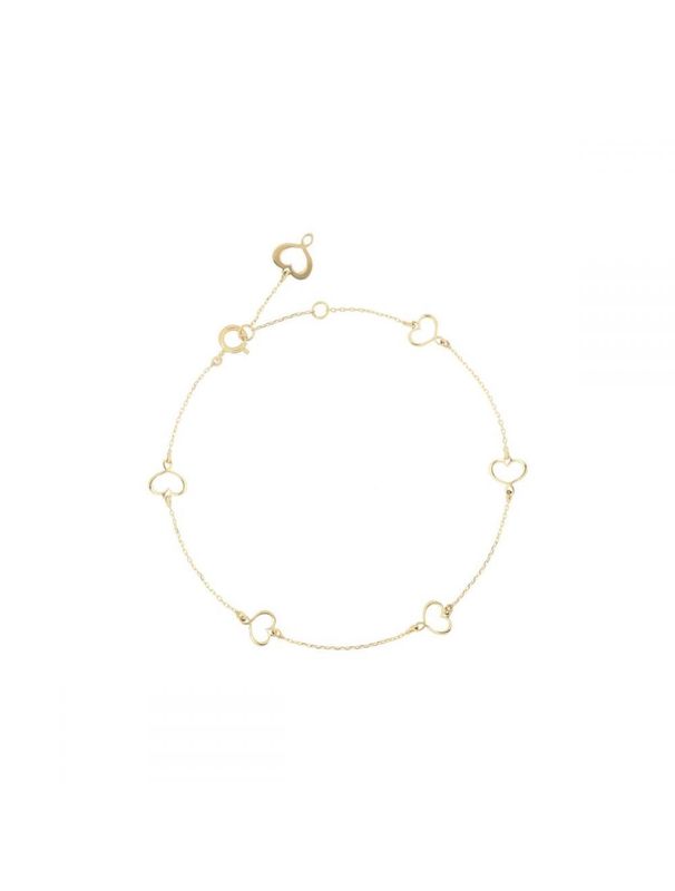 PULSERA DE ORO AMARILLO DE 18K CON CORAZONES MAMAN PERFORADOS. BRSSO5MS