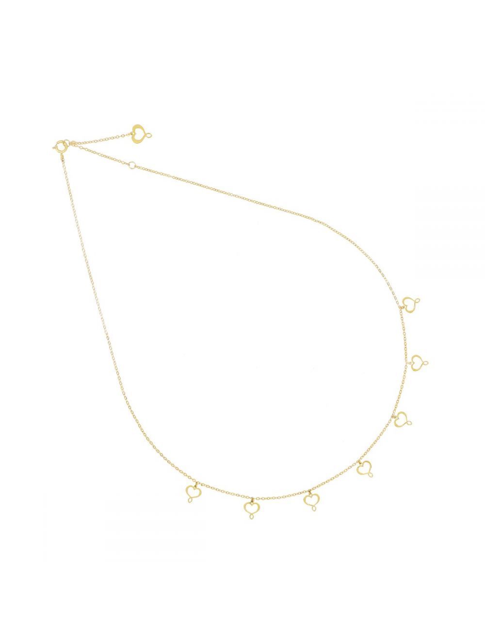 COLLAR DE ORO AMARILLO DE 18K CON CORAZONES MAMAN PERFORADOS. GCSSO7MSPN