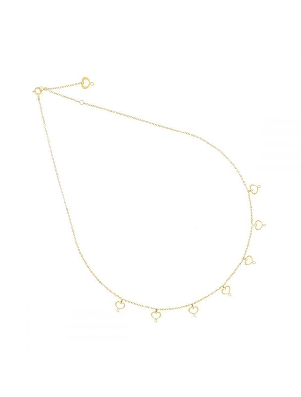 COLLAR DE ORO AMARILLO DE 18K CON CORAZONES MAMAN PERFORADOS. GCSSO7MSPN