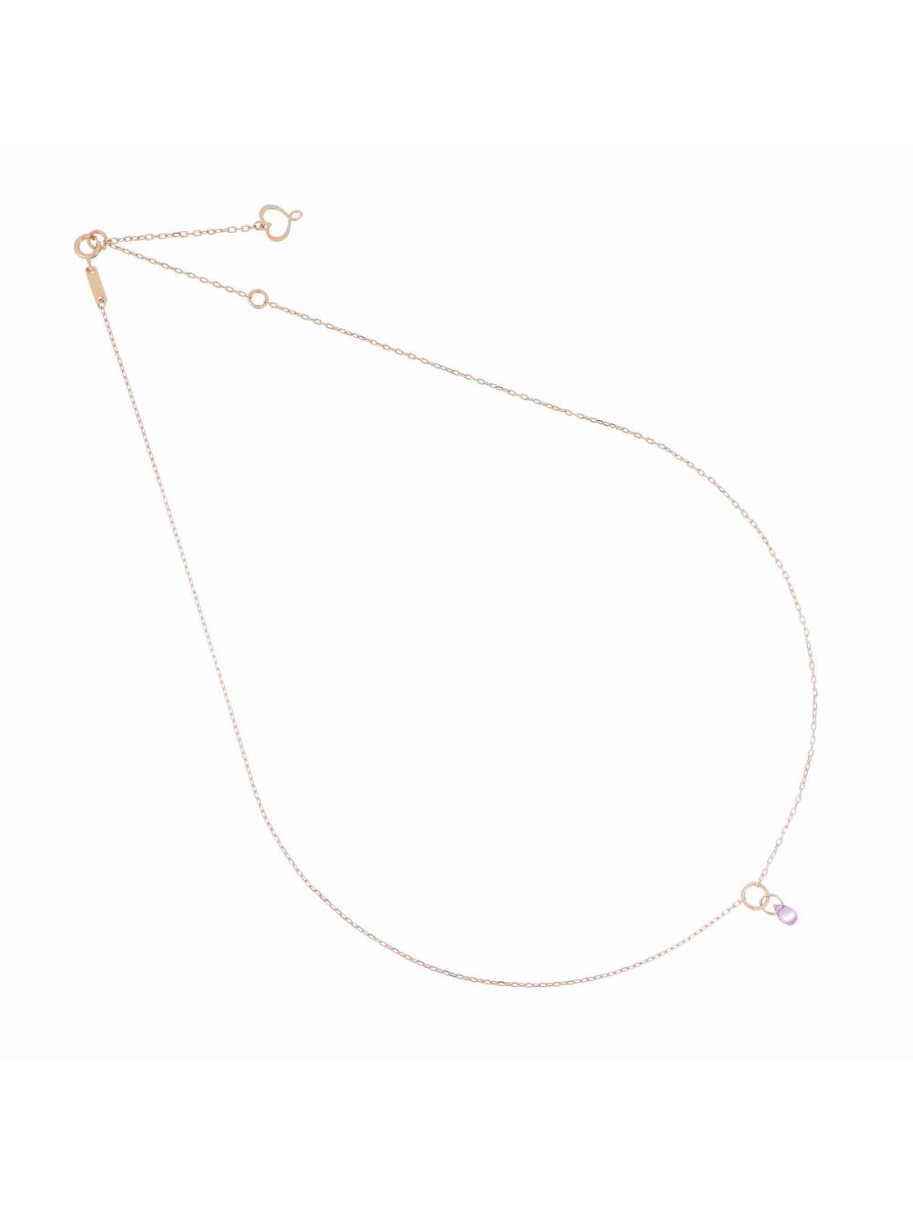 COLLAR DE ORO ROSA DE 18K CON COLGANTE GOTA DE ZAFIRO ROSA. GCDRPZR