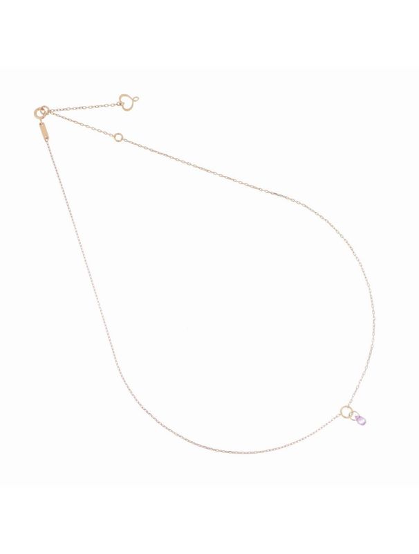 COLLAR DE ORO ROSA DE 18K CON COLGANTE GOTA DE ZAFIRO ROSA. GCDRPZR