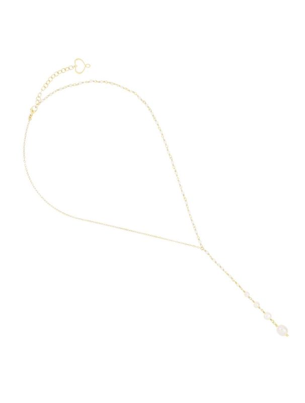 COLLAR DE PLATA CON BAÑO DE ORO AMARILLO Y PERLAS. GCONDPRCT