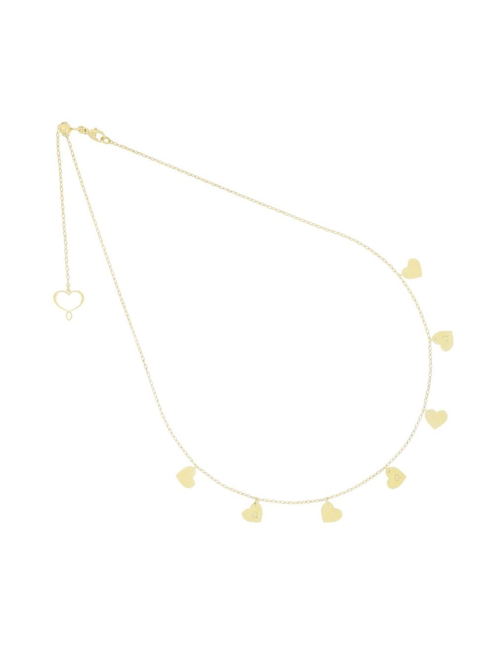 COLLAR DE PLATA CON BAÑO DE ORO AMARILLO CON CORAZONES.. GHARC27