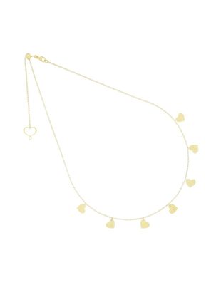 COLLAR DE PLATA CON BAÑO DE ORO AMARILLO CON CORAZONES.. GHARC27