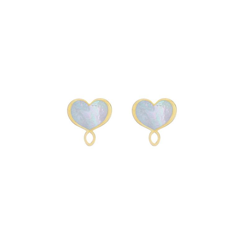 PENDIENTES DE PLATA CON BAÑO DE ORO AMARILLO Y MADREPERLA GRIS. ORMES42MPG