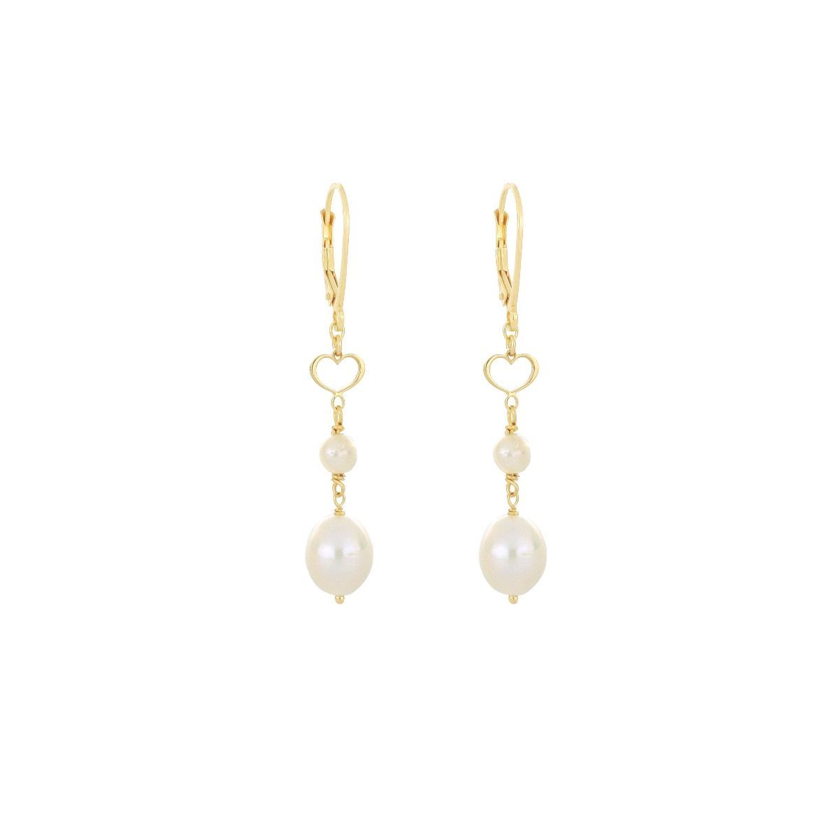 PENDIENTES DE PLATA CON BAÑO DE ORO AMARILLO Y PERLAS. OROND1P2MS