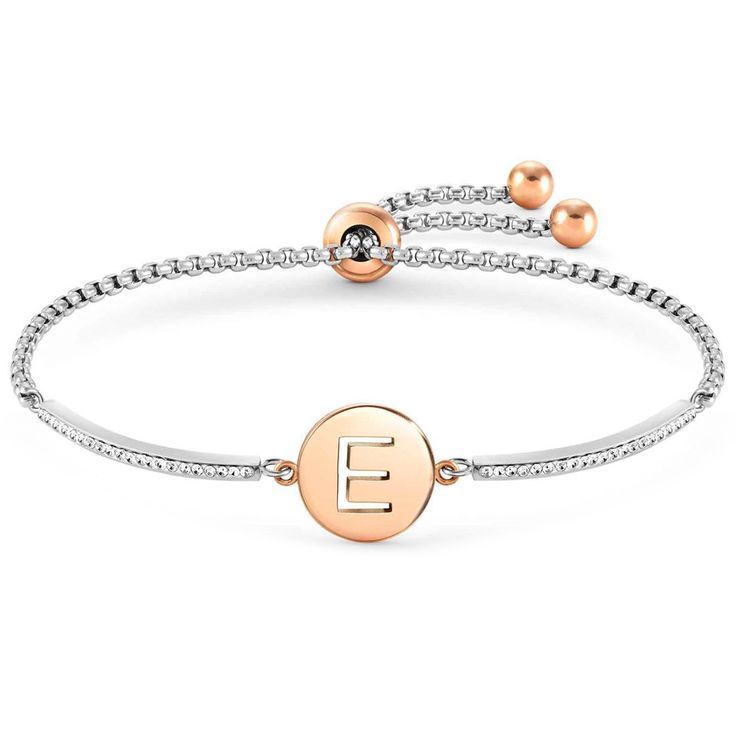 PULSERA MILLELUCI LETRA E EN ACERO. 028007 005