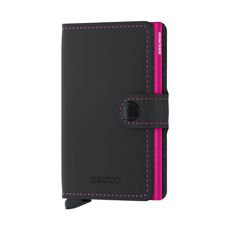 MINIWALLET  MATTE BLACK&FUCHSIA