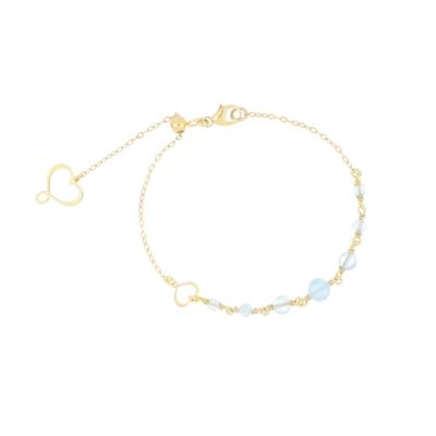 PULSERA DE PLATA CON BAÑO DE ORO AMARILLO Y AGUAMARINAS. BPONDAM7