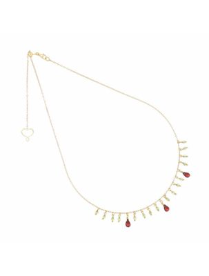 COLLAR DE PLATA CON BAÑO DE ORO AMARILLO ,PERIDOTOS Y GRANATES. GHFRAPR3GR