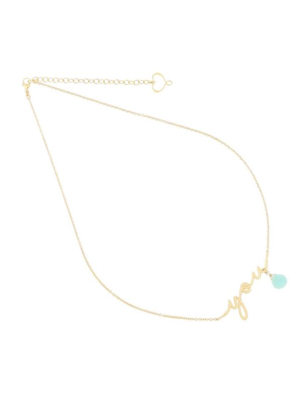 COLLAR CON MENSAJE YOU EN PLATA CON BAÑO DE ORO AMARILLO. GCYOUYOU
