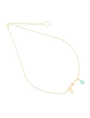 COLLAR CON MENSAJE YOU EN PLATA CON BAÑO DE ORO AMARILLO. GCYOUYOU