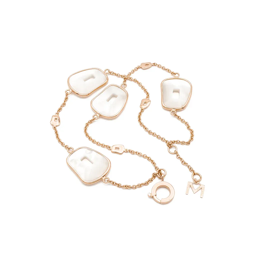 PULSERA MATTIOLI  PUZZLE EN ORO ROSA Y NÁCAR. MBR054R056X