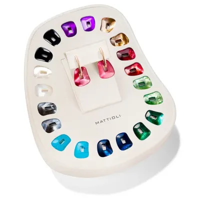 PENDIENTES MATTIOLI PUZZLE SMALL EN  ORO ROSA Y MADREPERLA. MKIT054R001