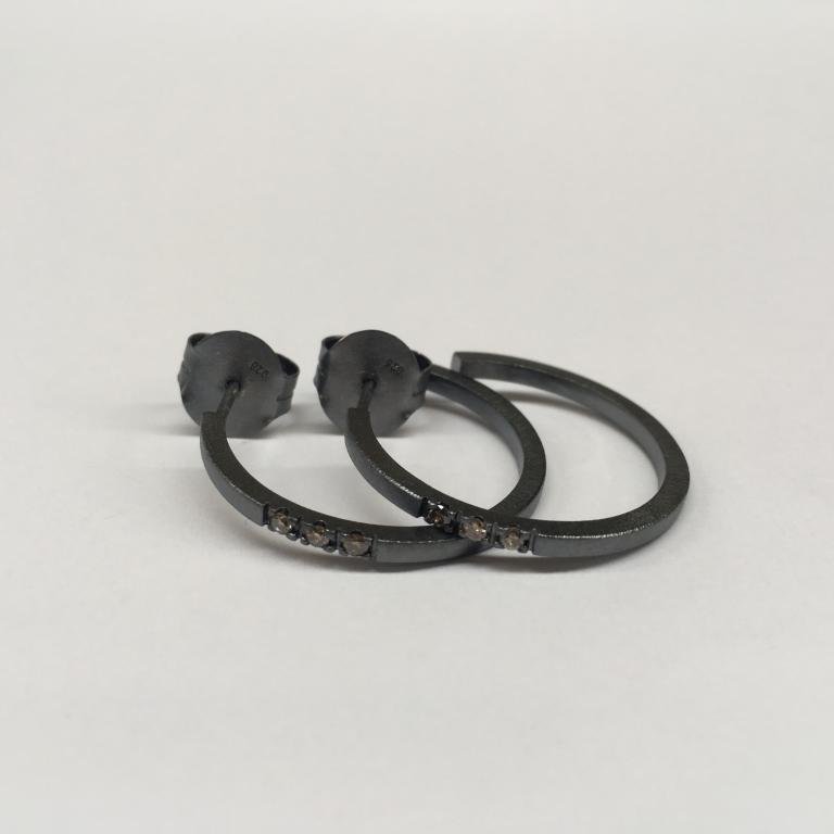 PENDIENTES DE PLATA CON DIAMANTES BROWN