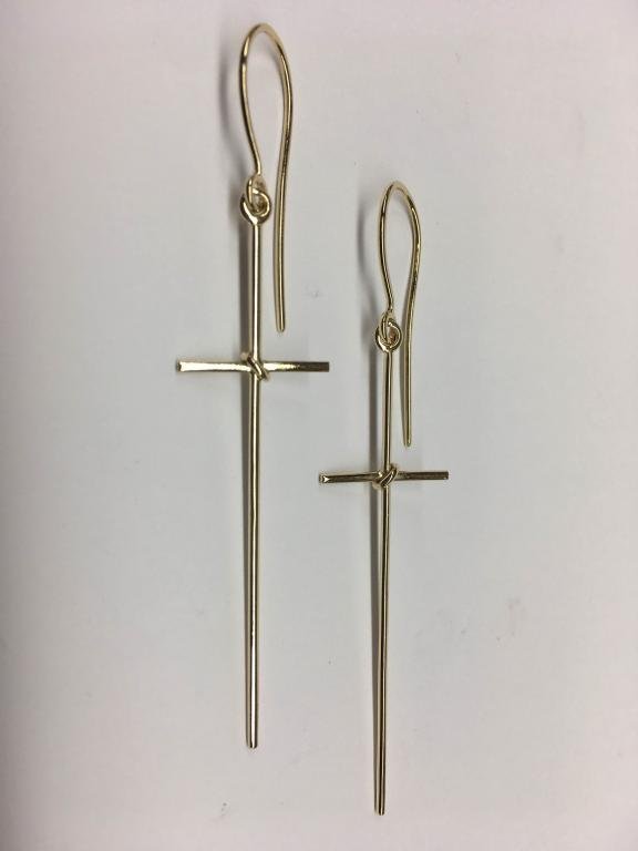 PENDIENTES DE CRUZ DE ORO