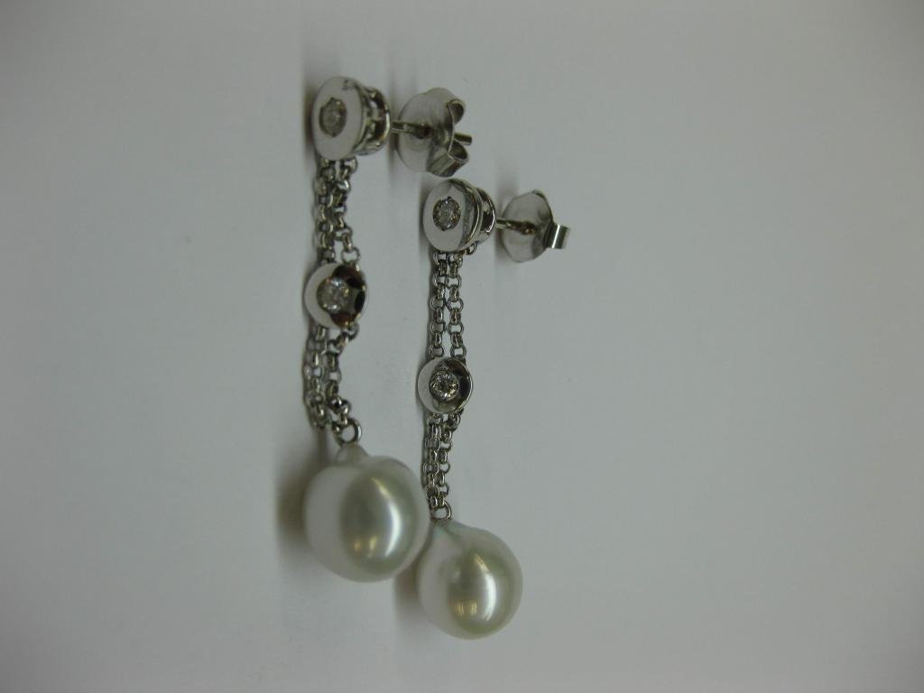 PENDIENTES DE ORO CON DIAMANTES Y PERLAS