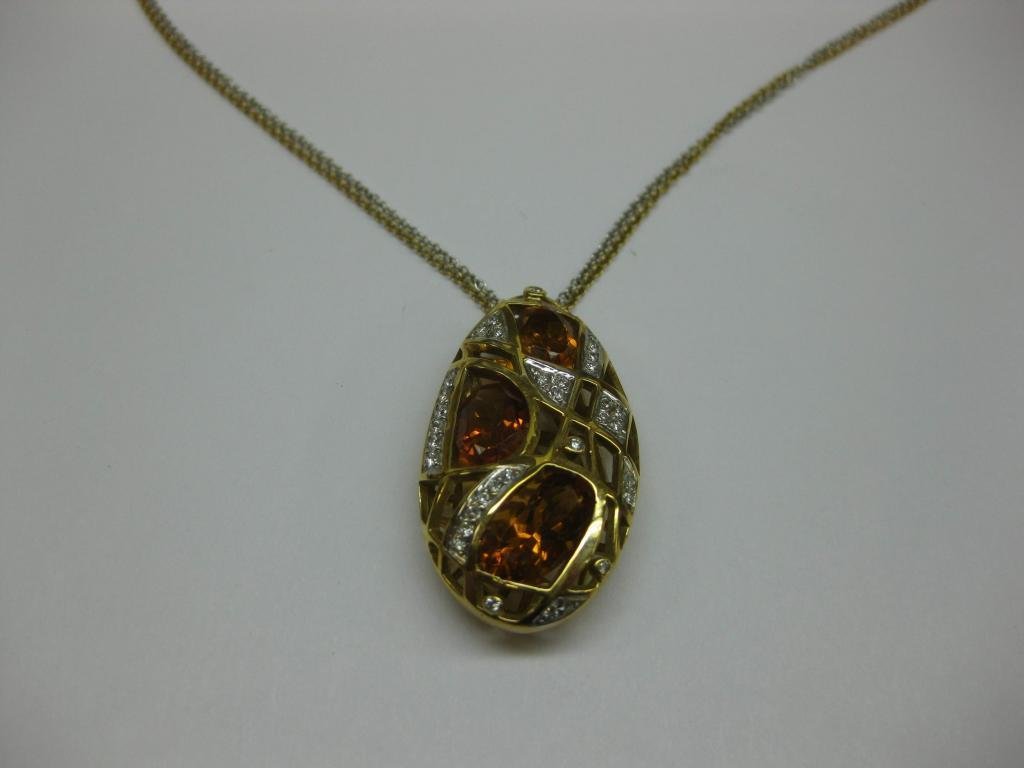 COLGANTE  ORO AMARILLO,DIAMANTES Y CITRINOS