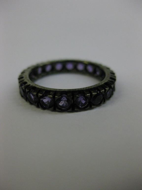 ANILLO DE ORO CON AMATISTAS