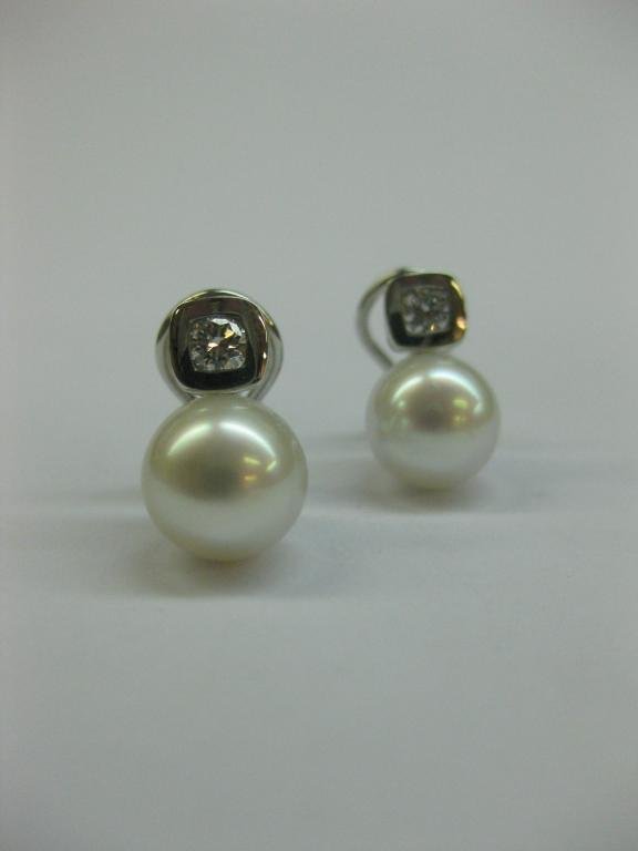 PENDIENTES DE ORO BLANCO CON PERLAS.1CO147T2