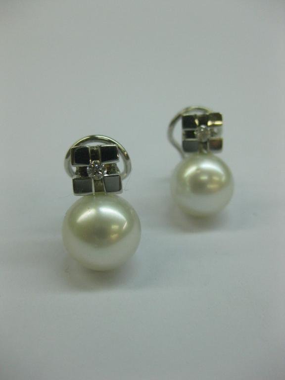PENDIENTES DE ORO BLANCO CON PERLAS.TY04/11-12/0,15.