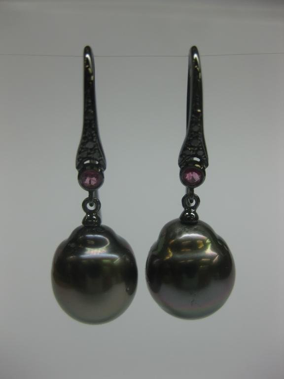PENDIENTES DE ORO CON DIAMANTES Y PERLAS