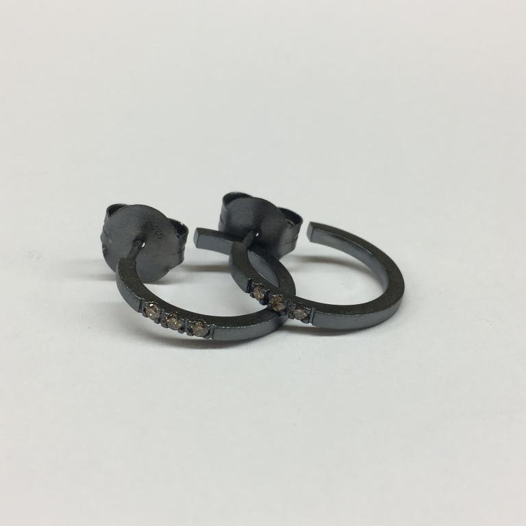 PENDIENTES DE PLATA CON DIAMANTES BROWN