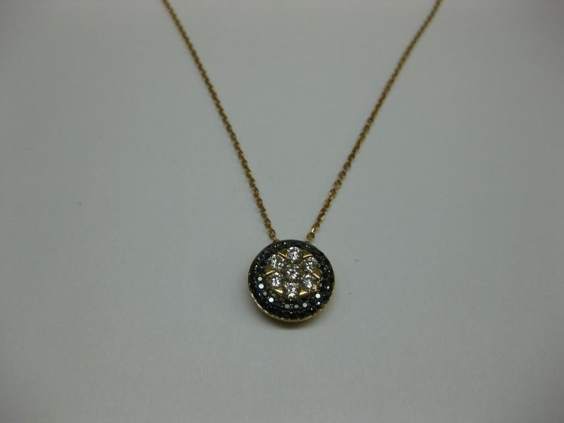 COLGANTE ROSETA DE ORO ROSA 18KT Y DIAMANTES