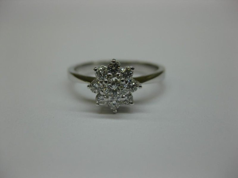 ANILLO ROSETA DE ORO CON DIAMANTES