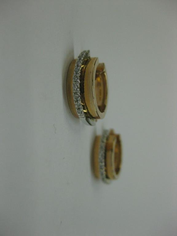 PENDIENTES DE ORO BLANCO Y ROSA CON DIAMANTES