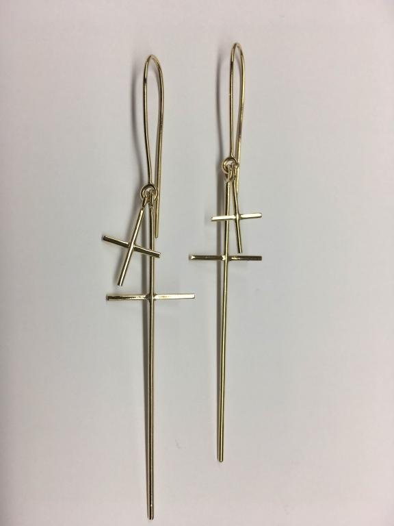PENDIENTES DE CRUZ DE ORO