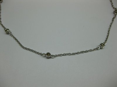 CADENA DE ORO BLANCO Y DIAMANTES