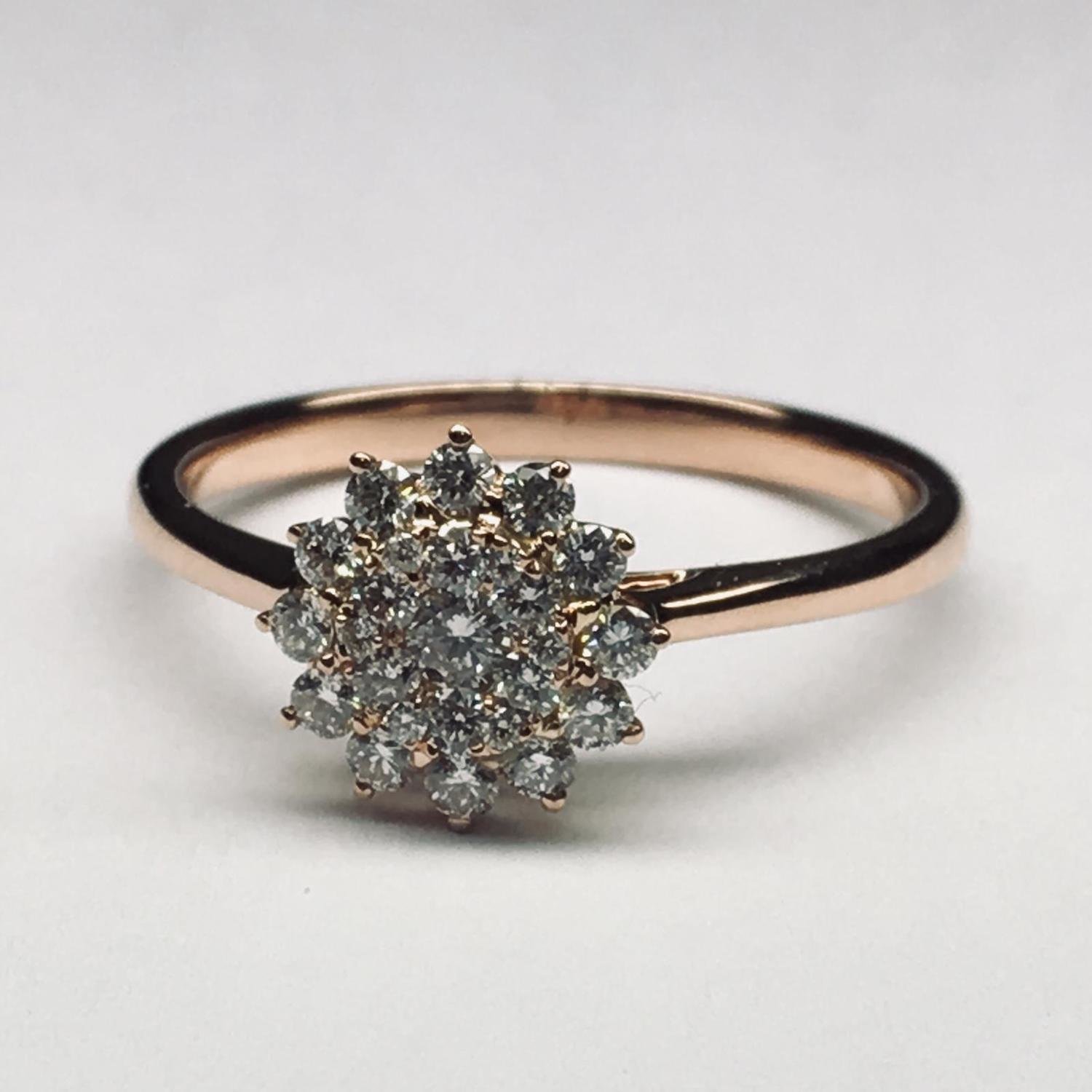 SORTIJA DE ORO ROSA Y DIAMANTES A2653