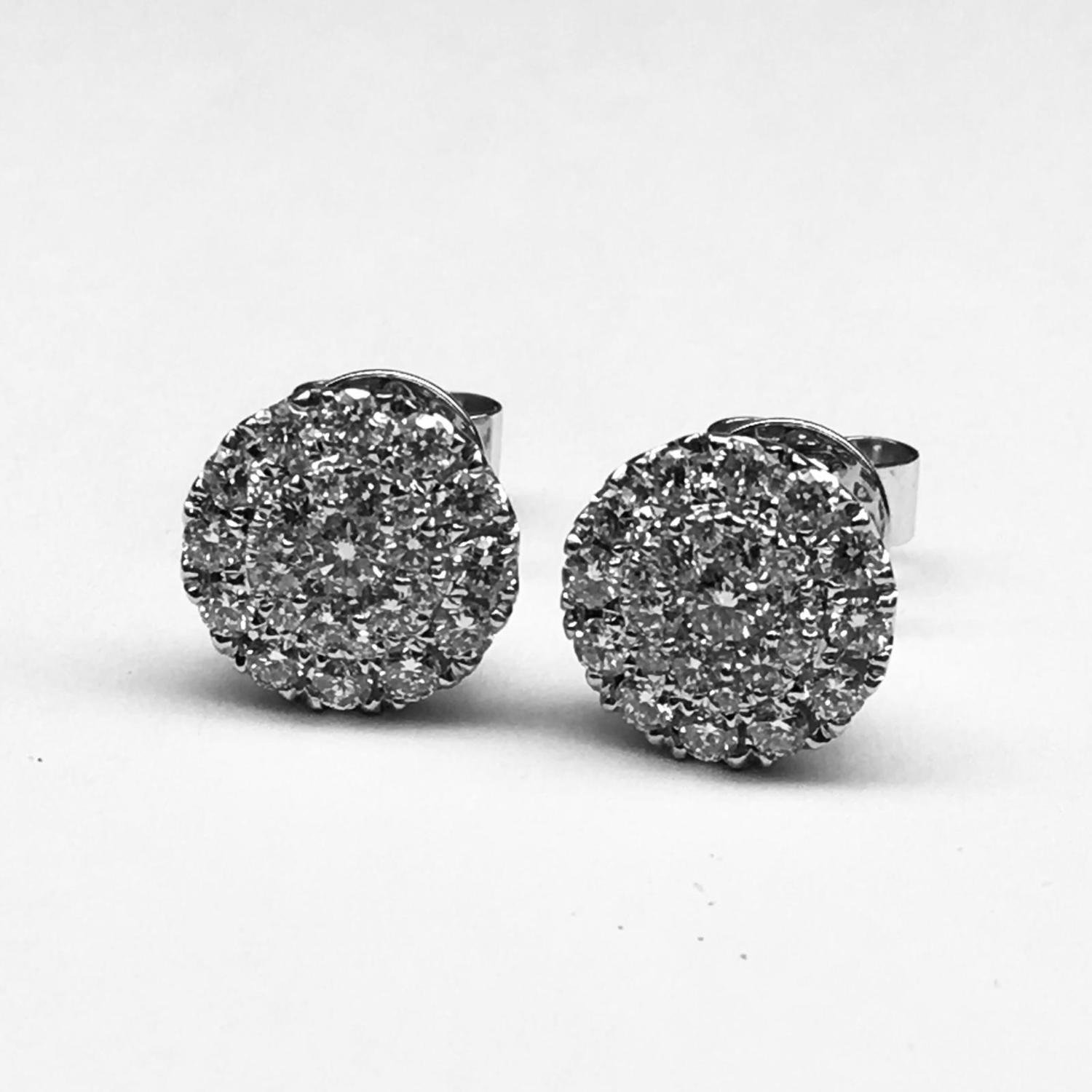 PENDIENTES DE ORO BLANCO Y DIAMANTES P1408