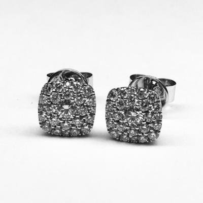 PENDIENTES DE ORO BLANCO Y DIAMANTES P1253
