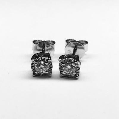 PENDIENTES  DE ORO BLANCO Y DIAMANTES