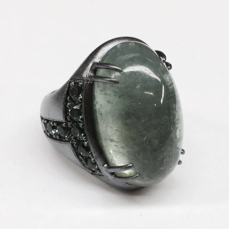 SORTIJA DE PLATA CON TURMALINA  AN.TUR.V.CAB