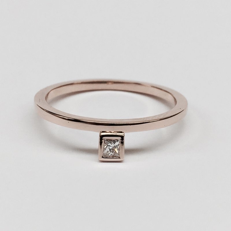 SORTIJA DE ORO ROSA CON DIAMANTE C.BERLÍN 36