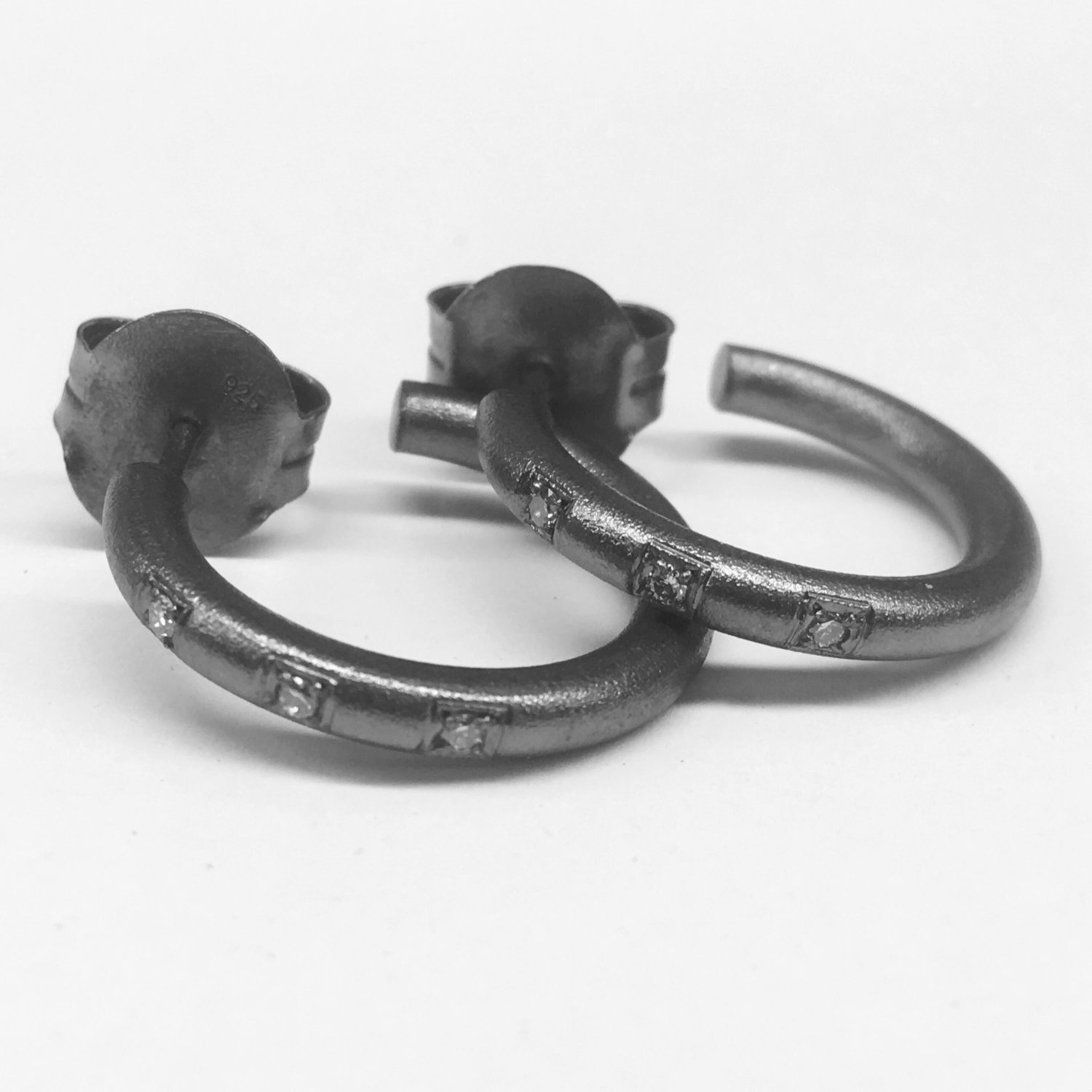 PENDIENTES CRIOLLAS DE PLATA Y DIAMANTES C.BERLÍN.AG.47