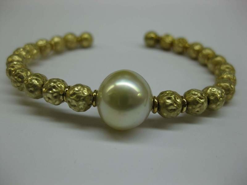 PULSERA DE ORO AMARILLO Y PERLA AUSTRALIANA  PU-40456GOL