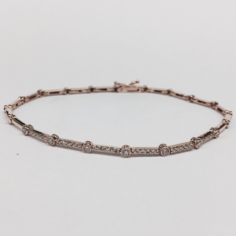 PULSERA DE ORO ROSA CON DIAMANTES 3340B001