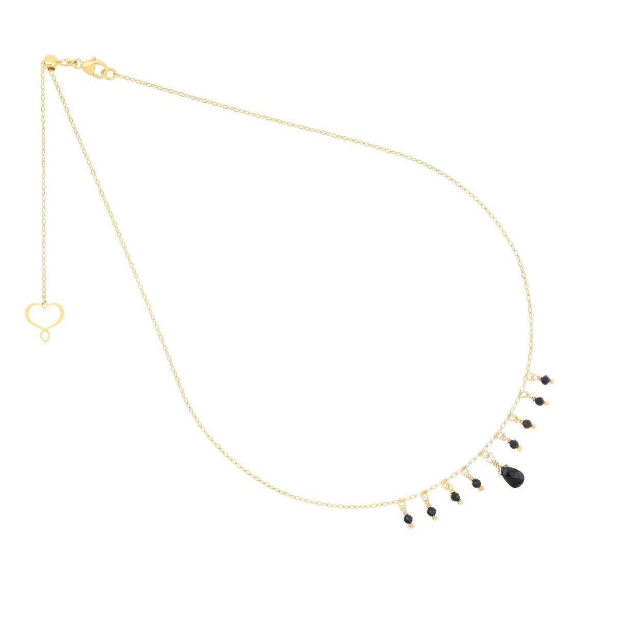 COLLAR DE PLATA Y ESPINELAS NEGRAS. GHFRASP1G