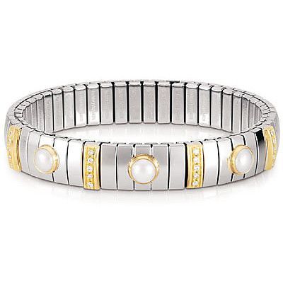 PULSERA EXTENSION ACERO,ORO , PERLAS Y CUBIC ZIRCONIA. 042476 PULSERA EXTENSION ACERO,ORO , PERLAS Y CUBIC ZIRCONIA. 042476