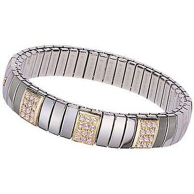 PULSERA EXTENSION EN ACERO,ORO Y CUBIC ZIRCONIA. 042470 PULSERA EXTENSION EN ACERO,ORO Y CUBIC ZIRCONIA. 042470