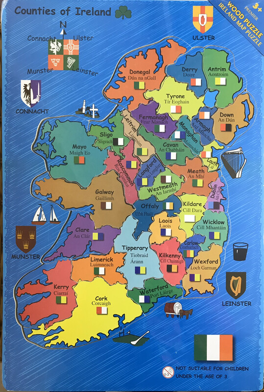 Wooden Counties Of Ireland Jigsaw Puzzle