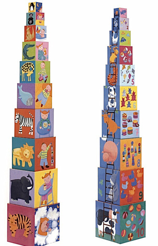 Djeco 10 Funny Stacking Cubes